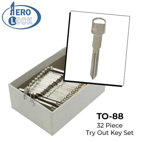 AeroLock - TO-88 - GM 1996 - Door Locks Try-Out Key Set - B86 - 32 Keys - UHS Hardware AeroLock - TO-88 - GM 1996 - Door Locks Try-Out Key Set - B86 - 32 Keys - UHS Hardware