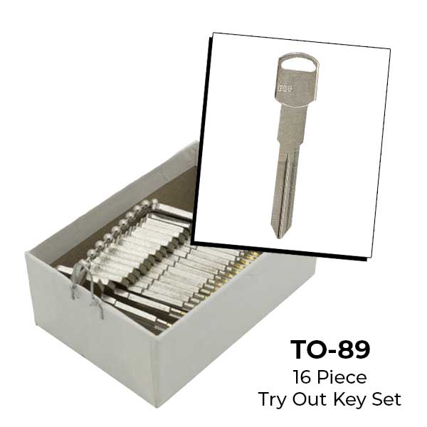 AeroLock - TO-89 - GM - Compartment Locks Try-Out Key Set - B86 - 16 Keys - UHS Hardware