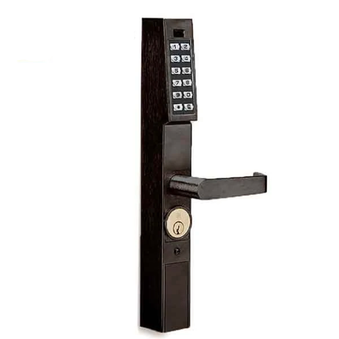 Trilogy DL1200ET Narrow-Stile Pushbutton Exit Trim Lever Lock / Oil Rubbed Bronze - 10B (Alarm Lock) - UHS Hardware Trilogy DL1200ET Narrow-Stile Pushbutton Exit Trim Lever Lock / Oil Rubbed Bronze - 10B (Alarm Lock) - UHS Hardware