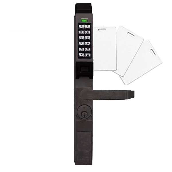 Alarm Lock Trilogy - PDL1300 - Narrow-Stile PROX Keypad Lever Lock - 10B - Oil Rubbed Bronze - UHS Hardware Alarm Lock Trilogy - PDL1300 - Narrow-Stile PROX Keypad Lever Lock - 10B - Oil Rubbed Bronze - UHS Hardware