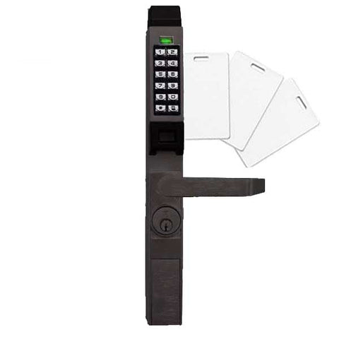 Alarm Lock Trilogy - PDL1300 - Narrow-Stile PROX Keypad Lever Lock - 10B - Oil Rubbed Bronze - UHS Hardware Alarm Lock Trilogy - PDL1300 - Narrow-Stile PROX Keypad Lever Lock - 10B - Oil Rubbed Bronze - UHS Hardware