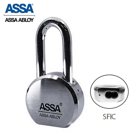ASSA - MAX+ / Maximum + Security Restricted Solid Steel SFIC Padlock with 2” Shackle - UHS Hardware ASSA - MAX+ / Maximum + Security Restricted Solid Steel SFIC Padlock with 2” Shackle - UHS Hardware