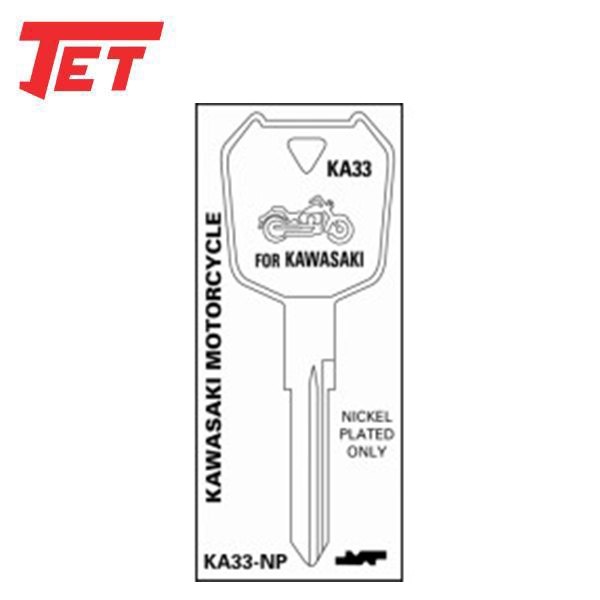 JET - KA33 - Kawasaki - Motorcycle Key - Nickel Plated - UHS Hardware JET - KA33 - Kawasaki - Motorcycle Key - Nickel Plated - UHS Hardware