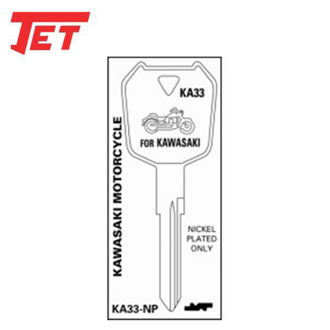 JET - KA33 - Kawasaki - Motorcycle Key - Nickel Plated - UHS Hardware JET - KA33 - Kawasaki - Motorcycle Key - Nickel Plated - UHS Hardware