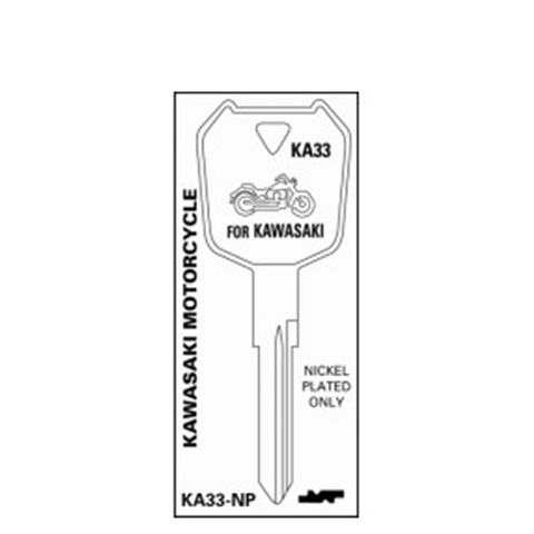 JET - KA33 - Kawasaki - Motorcycle Key - Nickel Plated - UHS Hardware JET - KA33 - Kawasaki - Motorcycle Key - Nickel Plated - UHS Hardware
