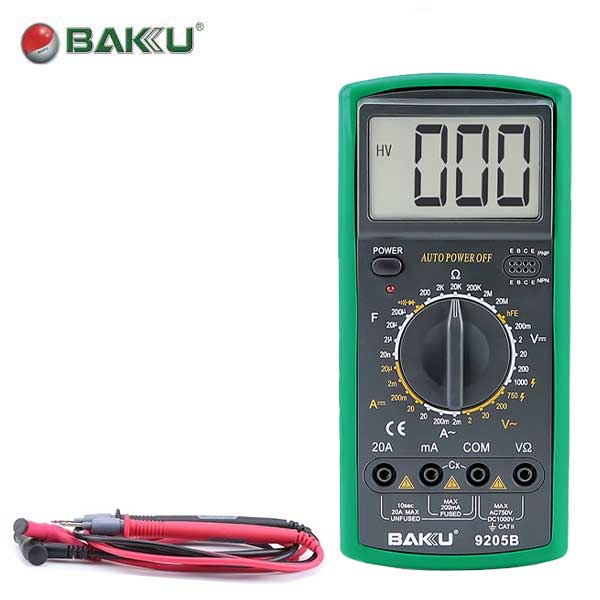 Baku - Digital Multimeter - 9205B For Access Control & EEPROM Testing - UHS Hardware Baku - Digital Multimeter - 9205B For Access Control & EEPROM Testing - UHS Hardware