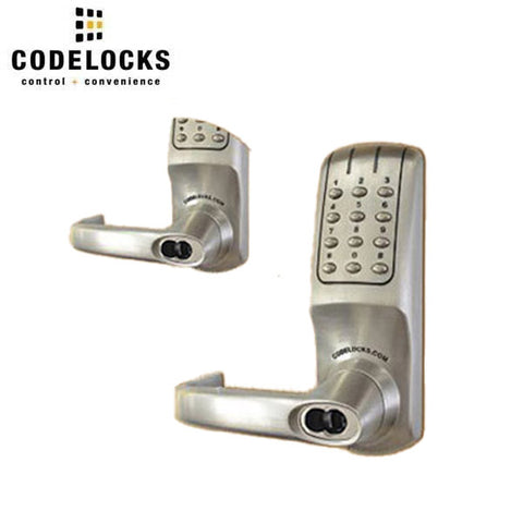 Code Locks - CL5210 - Electronic Door Lock - 2 3/4" Backset - Tubular Latchbolt - Code In / Out - Optional Cylinder Prep - Brushed Steel - Fire Rated - Grade 2 - UHS Hardware Code Locks - CL5210 - Electronic Door Lock - 2 3/4" Backset - Tubular Latchbolt - Code In / Out - Optional Cylinder Prep - Brushed Steel - Fire Rated - Grade 2 - UHS Hardware