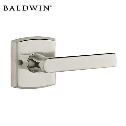 Baldwin Reserve - 5485V - Soho Lever Set - R026 Squared Rose - 056 - Lifetime Satin Nickel - Full Dummy - Reversible Handing - UHS Hardware Baldwin Reserve - 5485V - Soho Lever Set - R026 Squared Rose - 056 - Lifetime Satin Nickel - Full Dummy - Reversible Handing - UHS Hardware