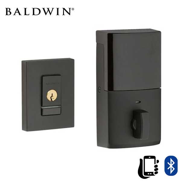 Baldwin Estate Evolved - 8220.B - Contemporary Electronic Deadbolt - Singl Cyl - Bluetooth - 190 - Satin Black - Grade 2 - UHS Hardware Baldwin Estate Evolved - 8220.B - Contemporary Electronic Deadbolt - Singl Cyl - Bluetooth - 190 - Satin Black - Grade 2 - UHS Hardware