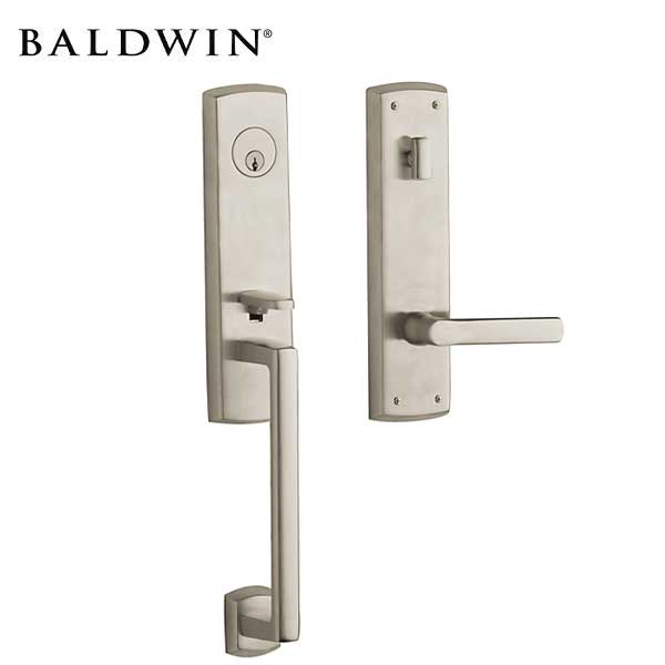 Baldwin Estate - 85387.LENT - Soho Lever Handleset - Singl Cyl - Interior Lever - 056 - Lifetime Satin Nickel - Entrance - Grade 2 - LH - UHS Hardware Baldwin Estate - 85387.LENT - Soho Lever Handleset - Singl Cyl - Interior Lever - 056 - Lifetime Satin Nickel - Entrance - Grade 2 - LH - UHS Hardware