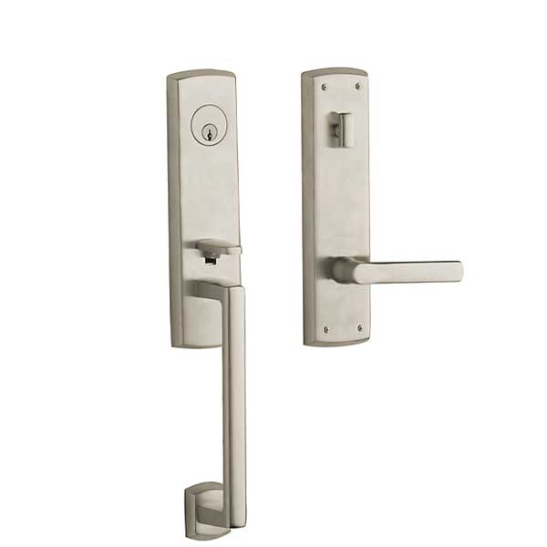 Baldwin Estate - 85387.LENT - Soho Lever Handleset - Singl Cyl - Interior Lever - 056 - Lifetime Satin Nickel - Entrance - Grade 2 - LH - UHS Hardware Baldwin Estate - 85387.LENT - Soho Lever Handleset - Singl Cyl - Interior Lever - 056 - Lifetime Satin Nickel - Entrance - Grade 2 - LH - UHS Hardware