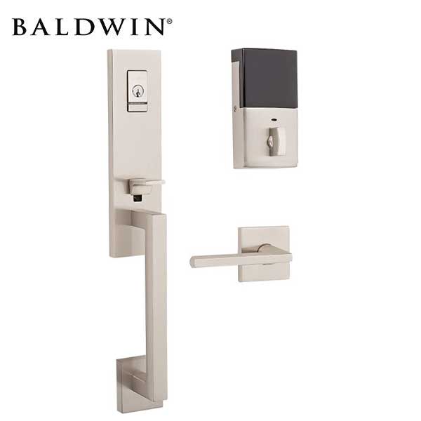 Baldwin Estate Evolved - 85391.BLENT - Minneapolis 3/4 Escutcheon Electronic Handleset - Singl Cyl - Bluetooth - 150 - Satin Nickel - Grade 2 - LH - UHS Hardware Baldwin Estate Evolved - 85391.BLENT - Minneapolis 3/4 Escutcheon Electronic Handleset - Singl Cyl - Bluetooth - 150 - Satin Nickel - Grade 2 - LH - UHS Hardware