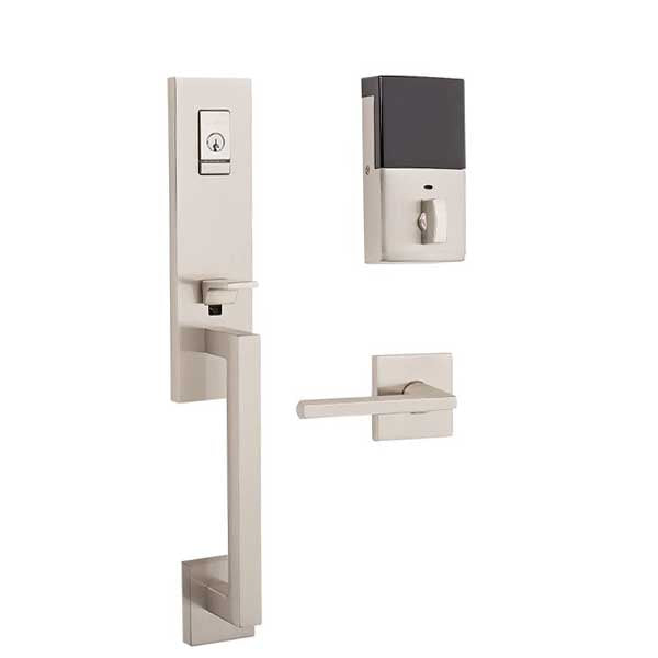 Baldwin Estate Evolved - 85391.BLENT - Minneapolis 3/4 Escutcheon Electronic Handleset - Singl Cyl - Bluetooth - 150 - Satin Nickel - Grade 2 - LH - UHS Hardware Baldwin Estate Evolved - 85391.BLENT - Minneapolis 3/4 Escutcheon Electronic Handleset - Singl Cyl - Bluetooth - 150 - Satin Nickel - Grade 2 - LH - UHS Hardware