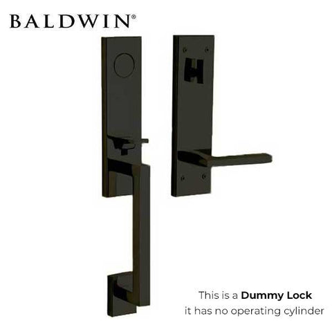 Baldwin Estate - 85391.LFD - Minneapolis 3/4 Escutcheon Handleset - Full Dummy - 190 - Satin Black - Grade 2 - LH - UHS Hardware Baldwin Estate - 85391.LFD - Minneapolis 3/4 Escutcheon Handleset - Full Dummy - 190 - Satin Black - Grade 2 - LH - UHS Hardware