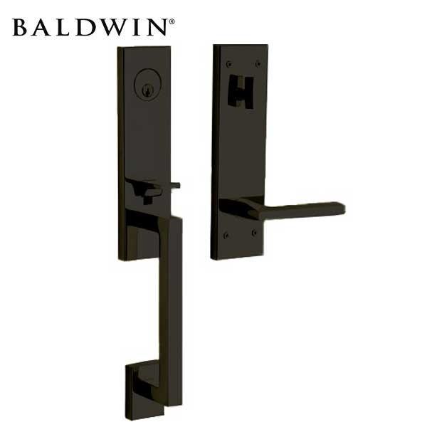 Baldwin Estate - 85391.LENT - Minneapolis 3/4 Escutcheon Handleset - Singl Cyl - 190 - Satin Black - Grade 2 - LH - UHS Hardware Baldwin Estate - 85391.LENT - Minneapolis 3/4 Escutcheon Handleset - Singl Cyl - 190 - Satin Black - Grade 2 - LH - UHS Hardware