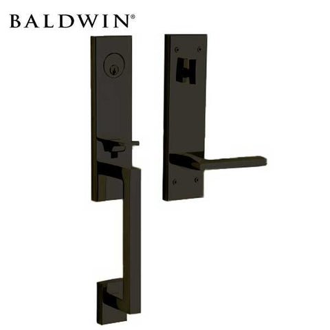 Baldwin Estate - 85391.RENT - Minneapolis 3/4 Escutcheon Handleset - Singl Cyl - 190 - Satin Black - Grade 2 - RH - UHS Hardware Baldwin Estate - 85391.RENT - Minneapolis 3/4 Escutcheon Handleset - Singl Cyl - 190 - Satin Black - Grade 2 - RH - UHS Hardware
