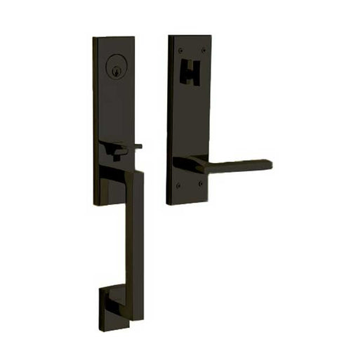 Baldwin Estate - 85391.RENT - Minneapolis 3/4 Escutcheon Handleset - Singl Cyl - 190 - Satin Black - Grade 2 - RH - UHS Hardware Baldwin Estate - 85391.RENT - Minneapolis 3/4 Escutcheon Handleset - Singl Cyl - 190 - Satin Black - Grade 2 - RH - UHS Hardware
