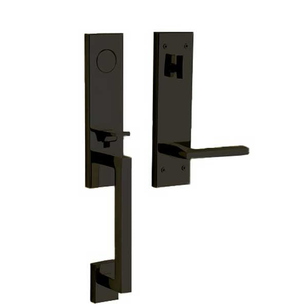 Baldwin Estate - 85391.LFD - Minneapolis 3/4 Escutcheon Handleset - Full Dummy - 190 - Satin Black - Grade 2 - LH - UHS Hardware Baldwin Estate - 85391.LFD - Minneapolis 3/4 Escutcheon Handleset - Full Dummy - 190 - Satin Black - Grade 2 - LH - UHS Hardware