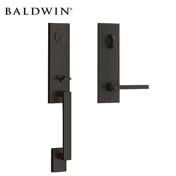 Baldwin Reserve - Seattle Contemporary Lever Handleset - Singl Cyl - Contemporary Square Rose - 190 - Satin Black - Grade 2 - RH - UHS Hardware Baldwin Reserve - Seattle Contemporary Lever Handleset - Singl Cyl - Contemporary Square Rose - 190 - Satin Black - Grade 2 - RH - UHS Hardware