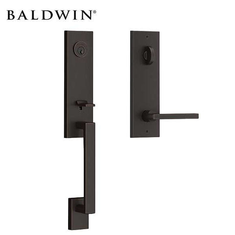 Baldwin Reserve - Seattle Contemporary Lever Handleset - Singl Cyl - Contemporary Square Rose - 190 - Satin Black - Grade 2 - RH - UHS Hardware Baldwin Reserve - Seattle Contemporary Lever Handleset - Singl Cyl - Contemporary Square Rose - 190 - Satin Black - Grade 2 - RH - UHS Hardware
