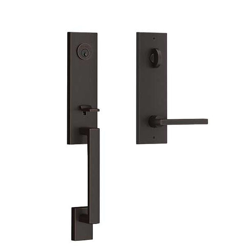 Baldwin Reserve - Seattle Contemporary Lever Handleset - Singl Cyl - Contemporary Square Rose - 190 - Satin Black - Grade 2 - RH - UHS Hardware Baldwin Reserve - Seattle Contemporary Lever Handleset - Singl Cyl - Contemporary Square Rose - 190 - Satin Black - Grade 2 - RH - UHS Hardware