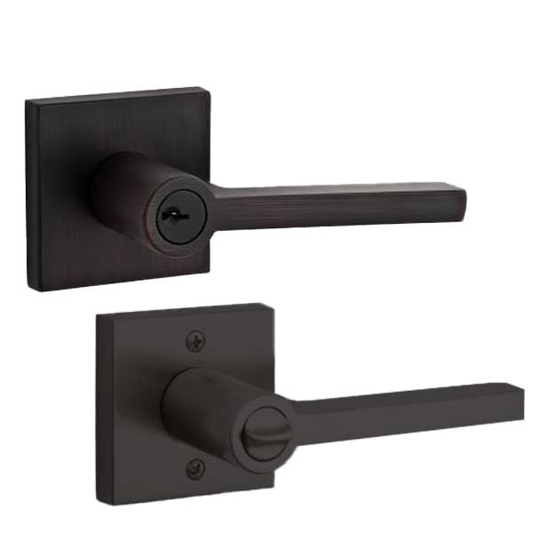 Baldwin Reserve - EN.SQU.CSR - Contemporary Square Lever - Square Rose - 190 - Satin Black - Entrance - Grade 2 - RH - UHS Hardware Baldwin Reserve - EN.SQU.CSR - Contemporary Square Lever - Square Rose - 190 - Satin Black - Entrance - Grade 2 - RH - UHS Hardware