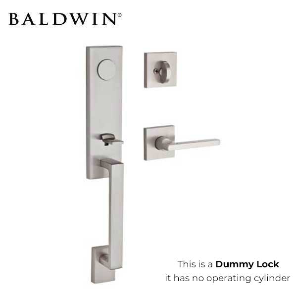 Baldwin Reserve - Seattle Contemporary Lever Handleset - Full Dummy - Contemporary Square Rose - 150 - Satin Nickel - Grade 2 - LH - UHS Hardware Baldwin Reserve - Seattle Contemporary Lever Handleset - Full Dummy - Contemporary Square Rose - 150 - Satin Nickel - Grade 2 - LH - UHS Hardware