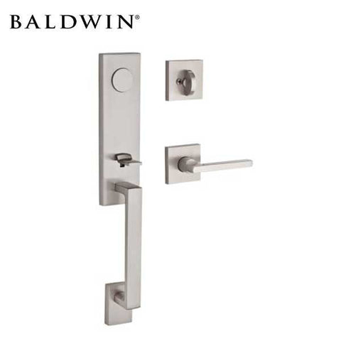 Baldwin Reserve - Seattle Contemporary Lever Handleset - Full Dummy - Contemporary Square Rose - 150 - Satin Nickel - Grade 2 - LH - UHS Hardware Baldwin Reserve - Seattle Contemporary Lever Handleset - Full Dummy - Contemporary Square Rose - 150 - Satin Nickel - Grade 2 - LH - UHS Hardware