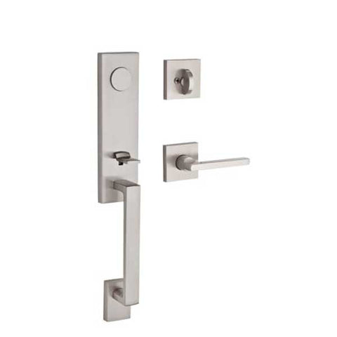 Baldwin Reserve - Seattle Contemporary Lever Handleset - Full Dummy - Contemporary Square Rose - 150 - Satin Nickel - Grade 2 - LH - UHS Hardware Baldwin Reserve - Seattle Contemporary Lever Handleset - Full Dummy - Contemporary Square Rose - 150 - Satin Nickel - Grade 2 - LH - UHS Hardware