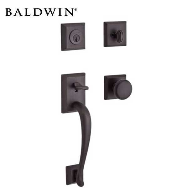 Baldwin Reserve - Napa Knob Handleset - Singl Cyl - Traditional Square Rose - 112 - Venetian Bronze - Grade 2 - UHS Hardware Baldwin Reserve - Napa Knob Handleset - Singl Cyl - Traditional Square Rose - 112 - Venetian Bronze - Grade 2 - UHS Hardware