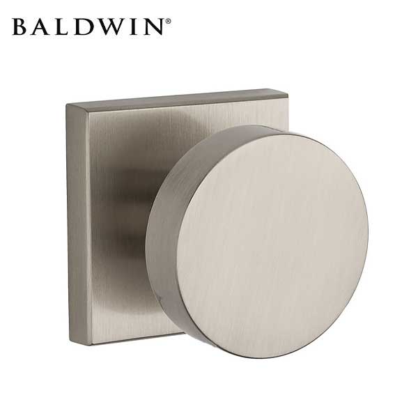 Baldwin Reserve - PV.CON.CSR - Contemporary Knob - Square Rose - 150 - Satin Nickel - Privacy - Grade 2 - UHS Hardware Baldwin Reserve - PV.CON.CSR - Contemporary Knob - Square Rose - 150 - Satin Nickel - Privacy - Grade 2 - UHS Hardware
