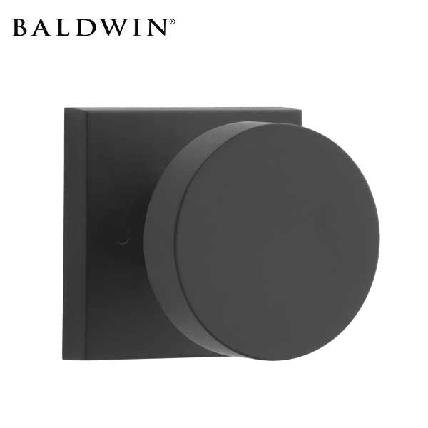 Baldwin Reserve - PV.CON.CSR - Contemporary Knob - Square Rose - 190 - Satin Black - Privacy - Grade 2 - UHS Hardware Baldwin Reserve - PV.CON.CSR - Contemporary Knob - Square Rose - 190 - Satin Black - Privacy - Grade 2 - UHS Hardware