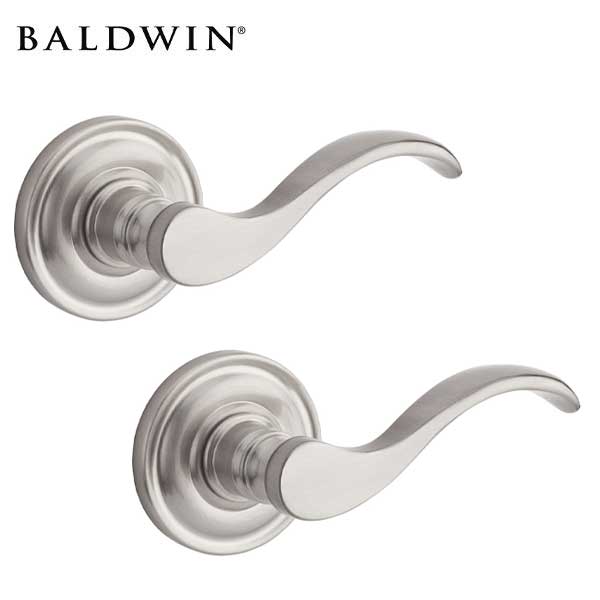 Baldwin Reserve - PS.CUR.TRR - Curve Lever - Traditional Round Rose - 150 - Satin Nickel - Passage - Grade 2 - RH - UHS Hardware Baldwin Reserve - PS.CUR.TRR - Curve Lever - Traditional Round Rose - 150 - Satin Nickel - Passage - Grade 2 - RH - UHS Hardware