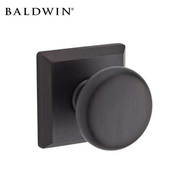 Baldwin Reserve - PS.ROU.TSR - Round Knob - Traditional Square Rose - 112 - Venetian Bronze - Passage - Grade 2 - UHS Hardware Baldwin Reserve - PS.ROU.TSR - Round Knob - Traditional Square Rose - 112 - Venetian Bronze - Passage - Grade 2 - UHS Hardware