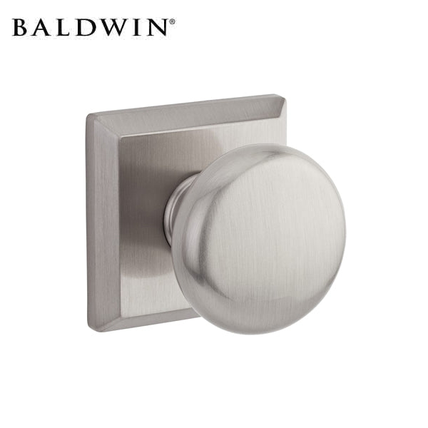 Baldwin Reserve - Round Passage Knob Set - Traditional Square Rose - Satin Nickel - Grade 2 - UHS Hardware Baldwin Reserve - Round Passage Knob Set - Traditional Square Rose - Satin Nickel - Grade 2 - UHS Hardware