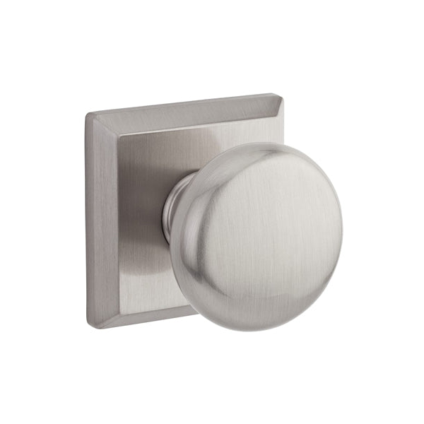 Baldwin Reserve - Round Passage Knob Set - Traditional Square Rose - Satin Nickel - Grade 2 - UHS Hardware Baldwin Reserve - Round Passage Knob Set - Traditional Square Rose - Satin Nickel - Grade 2 - UHS Hardware
