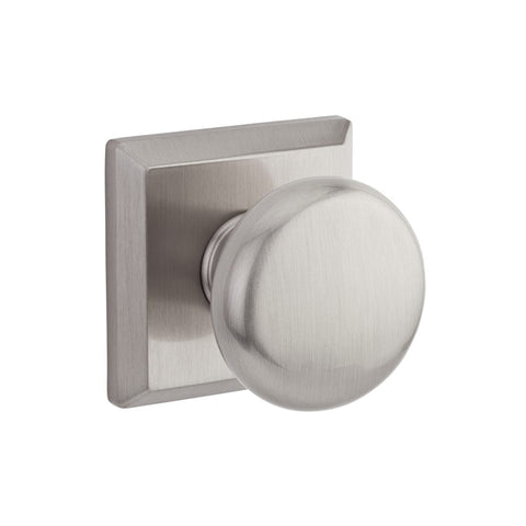 Baldwin Reserve - Round Passage Knob Set - Traditional Square Rose - Satin Nickel - Grade 2 - UHS Hardware Baldwin Reserve - Round Passage Knob Set - Traditional Square Rose - Satin Nickel - Grade 2 - UHS Hardware
