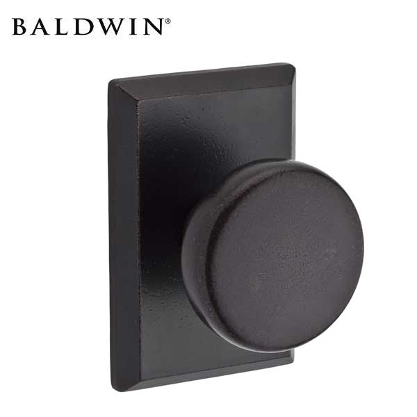 Baldwin Reserve - PV.RUS.RSR - Rustic Knob - Rustic Square Rose - 481 - Dark Bronze - Privacy - Grade 2 - UHS Hardware Baldwin Reserve - PV.RUS.RSR - Rustic Knob - Rustic Square Rose - 481 - Dark Bronze - Privacy - Grade 2 - UHS Hardware