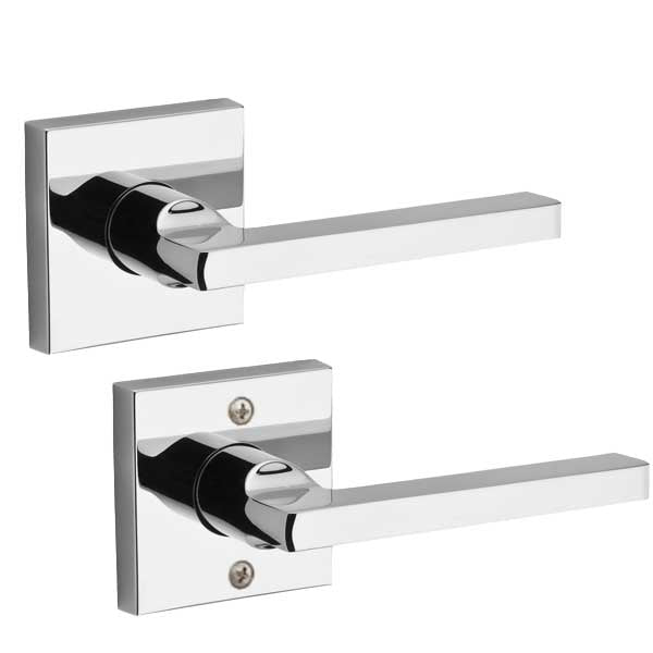 Baldwin Reserve - PS.SQU.CSR - Contemporary Square Lever - Square Rose - 260 - Polished Chrome - Passage - Grade 2 - LH - UHS Hardware Baldwin Reserve - PS.SQU.CSR - Contemporary Square Lever - Square Rose - 260 - Polished Chrome - Passage - Grade 2 - LH - UHS Hardware