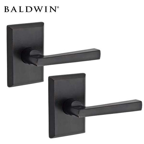 Baldwin Reserve - PS.TAP.RSR - Taper Lever - Rustic Square Rose - 481 - Dark Bronze - Passage - Grade 2 - RH - UHS Hardware Baldwin Reserve - PS.TAP.RSR - Taper Lever - Rustic Square Rose - 481 - Dark Bronze - Passage - Grade 2 - RH - UHS Hardware