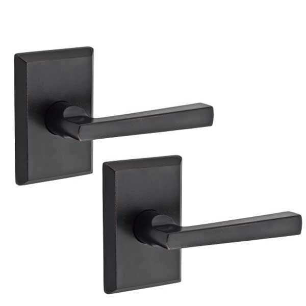 Baldwin Reserve - PS.TAP.RSR - Taper Lever - Rustic Square Rose - 481 - Dark Bronze - Passage - Grade 2 - RH - UHS Hardware Baldwin Reserve - PS.TAP.RSR - Taper Lever - Rustic Square Rose - 481 - Dark Bronze - Passage - Grade 2 - RH - UHS Hardware