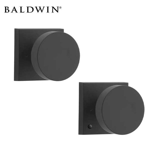 Baldwin Reserve - PV.CON.CSR - Contemporary Knob - Square Rose - 190 - Satin Black - Privacy - Grade 2 - UHS Hardware Baldwin Reserve - PV.CON.CSR - Contemporary Knob - Square Rose - 190 - Satin Black - Privacy - Grade 2 - UHS Hardware
