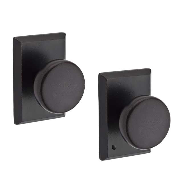 Baldwin Reserve - PV.RUS.RSR - Rustic Knob - Rustic Square Rose - 481 - Dark Bronze - Privacy - Grade 2 - UHS Hardware Baldwin Reserve - PV.RUS.RSR - Rustic Knob - Rustic Square Rose - 481 - Dark Bronze - Privacy - Grade 2 - UHS Hardware
