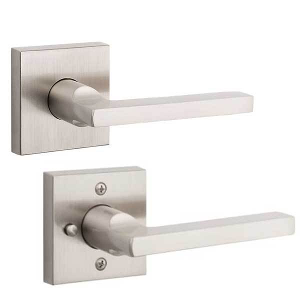 Baldwin Reserve - PV.SQU.CSR - Contemporary Square Lever - Square Rose - 150 - Satin Nickel - Privacy - Grade 2 - RH - UHS Hardware Baldwin Reserve - PV.SQU.CSR - Contemporary Square Lever - Square Rose - 150 - Satin Nickel - Privacy - Grade 2 - RH - UHS Hardware