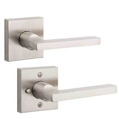 Baldwin Reserve - PV.SQU.CSR - Contemporary Square Lever - Square Rose - 150 - Satin Nickel - Privacy - Grade 2 - RH - UHS Hardware Baldwin Reserve - PV.SQU.CSR - Contemporary Square Lever - Square Rose - 150 - Satin Nickel - Privacy - Grade 2 - RH - UHS Hardware
