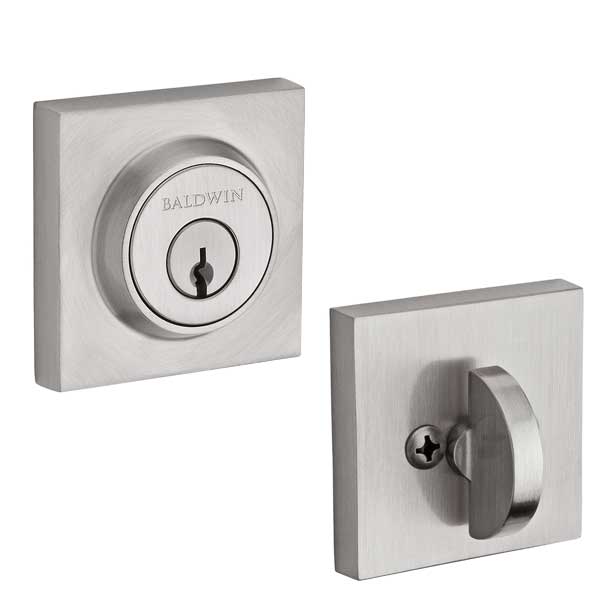Baldwin Reserve - SC.CSD - Contemporary Square Deadbolt - Singl Cyl - 150 - Satin Nickel - Grade 2 - UHS Hardware Baldwin Reserve - SC.CSD - Contemporary Square Deadbolt - Singl Cyl - 150 - Satin Nickel - Grade 2 - UHS Hardware