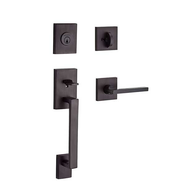 Baldwin Reserve - La Jolla Contemporary Lever Handleset - Singl Cyl - Contemporary Square Rose - 112 - Venetian Bronze - Grade 2 - RH - UHS Hardware Baldwin Reserve - La Jolla Contemporary Lever Handleset - Singl Cyl - Contemporary Square Rose - 112 - Venetian Bronze - Grade 2 - RH - UHS Hardware