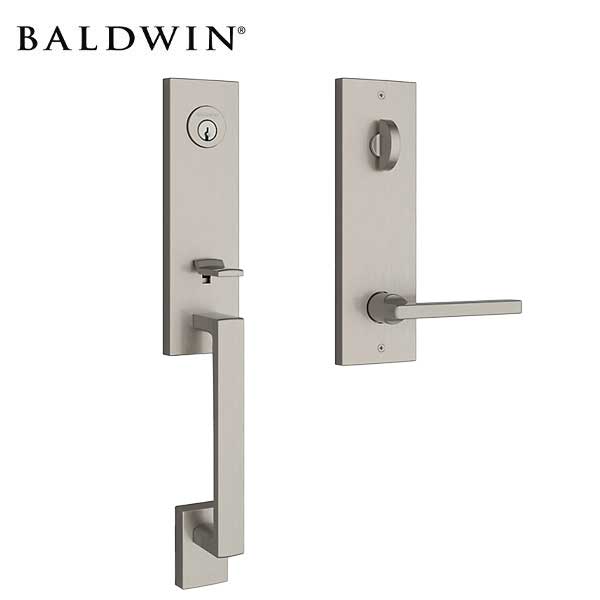 Baldwin Reserve - Seattle Contemporary Lever Handleset - Singl Cyl - Contemporary Square Rose - 150 - Satin Nickel - Grade 2 - RH - UHS Hardware Baldwin Reserve - Seattle Contemporary Lever Handleset - Singl Cyl - Contemporary Square Rose - 150 - Satin Nickel - Grade 2 - RH - UHS Hardware