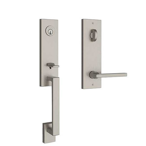 Baldwin Reserve - Seattle Contemporary Lever Handleset - Singl Cyl - Contemporary Square Rose - 150 - Satin Nickel - Grade 2 - RH - UHS Hardware Baldwin Reserve - Seattle Contemporary Lever Handleset - Singl Cyl - Contemporary Square Rose - 150 - Satin Nickel - Grade 2 - RH - UHS Hardware