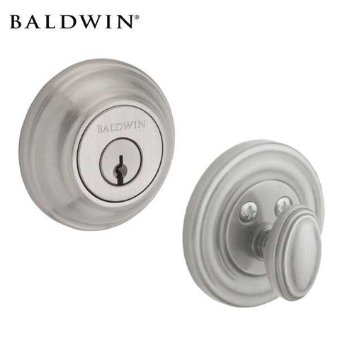 Baldwin Reserve - SC.TRD - Traditional Round Deadbolt - Singl Cyl - 150 - Satin Nickel - Grade 2 - UHS Hardware Baldwin Reserve - SC.TRD - Traditional Round Deadbolt - Singl Cyl - 150 - Satin Nickel - Grade 2 - UHS Hardware